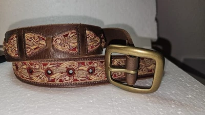 Nuevo sin etiquetas Talla 35 Lucky Brand Mujer Cuero y Cinturón Cinta Hebilla Latón Foto 1 de 4