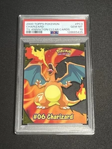 2000 TOPPS POKEMON TV ANIMATION CLEAR CARDS #PC3 CHARIZARD PSA 10 Gem Mint - Picture 1 of 2