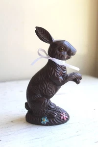 Resin Easter Faux Chocolate Bunny Brown Rabbit Animal Figurine 5.75 in tall - Picture 1 of 6