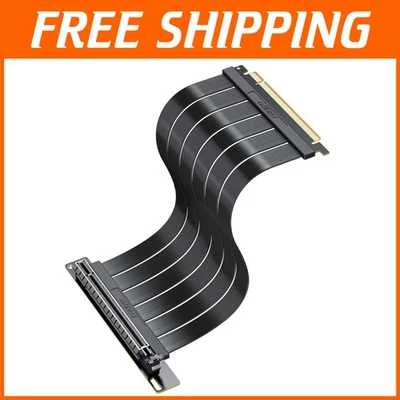 Flexible 300mm PCI-E 4.0 Riser with 90-Degree Adapter for Optimal GPU Placement - Image 1 of 4