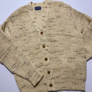 Vintage Pendleton Cardigan Button Up Wool Fisherman Sweater USA Mens XL (READ) - Picture 1 of 19
