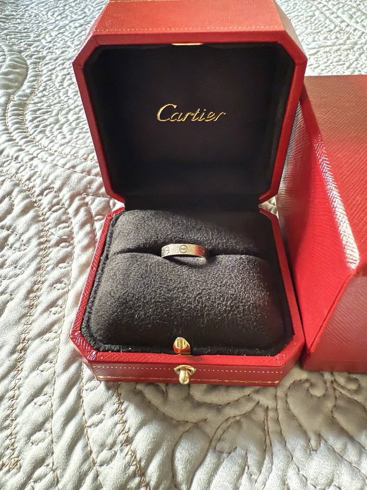 Anillo Cartier Mini Love Oro Blanco Auténtico Foto 1 de 4