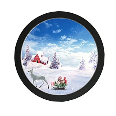 Marco de fotos redondo de madera para colgar en la pared marcos de fotos para el hogar 6 pulgadas negro Foto 1 de 4