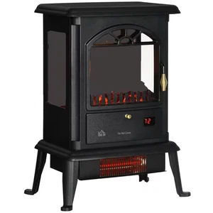 1000-Watt/ 1500-Watt Black Electric Fireplace Tower Radiant Infrared Space Heate - Picture 1 of 12