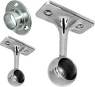 CHROME WARDROBE RAIL FITTINGS END CENTRE 19MM & 25MM