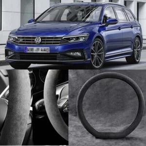 For VW Passat D Type Black Alcantara Suede Car Steering Wheel Cover Accessories - Picture 1 of 4