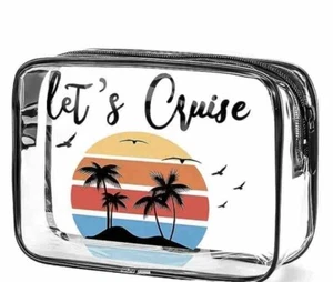 Cruise durchsichtige Toilettentasche, Reise, Make-up, wasserdicht, Slogan ""LETS CRUISE - Bild 1 von 3