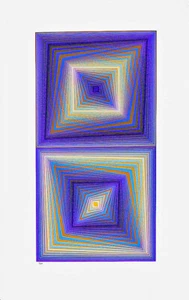 "BI-RHOMBS” Rare, Mint Serigraph s/n By Victor Vasarely Certificate by Publisher - Picture 1 of 3