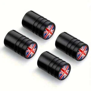 4 No. Union Jack Flag Wheel Dust Valve Caps for Motor Cars Motor Bikes & Bicycle - Picture 1 of 5