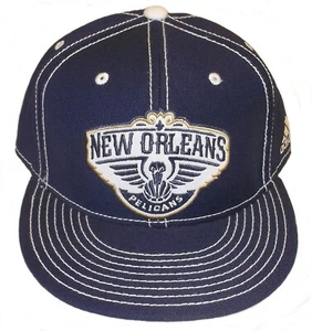 Adidas New Orleans Pelicans Flat Brim Fitted Hat - Size 7 3/8 - Picture 1 of 2