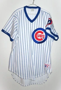 Original 1980s Rawlings Authentic Chicago Cubs Blank Home Pinstripes Jersey 44 - Picture 1 of 4