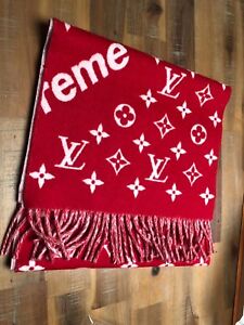 LOUIS VUITTON X SUPREME SCHAL HALSTUCH SCARF TUCH Awmonogram STOLA  WOOL MUFFLER