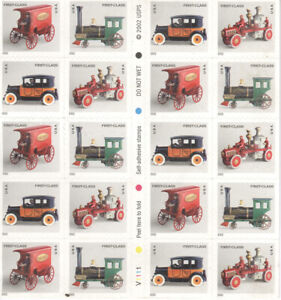 USPS Sheet 20 Stamps Antique Toys of Strong Museum Trucks Cars First Class 2002