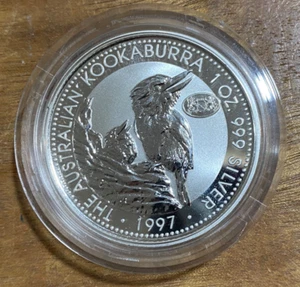 AUSTRALIAN: 1997 $1 KOOKABURRA 1oz SILVER COIN ZURICH PRIVY MARK #PL 1771 - Picture 1 of 3