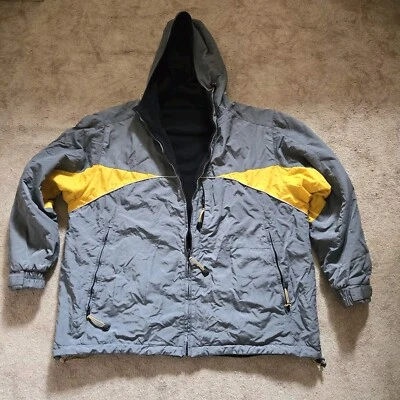 Athletic Works Mens Nylon Shell Fleece Lined Winter Jacket Gray Yellow Size XL - Image 1 of 4