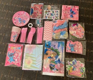 Lilo & Stitch Birthday Party Kit Banner Napkins Cake Toppers Tablecloth Balloons - Picture 1 of 5