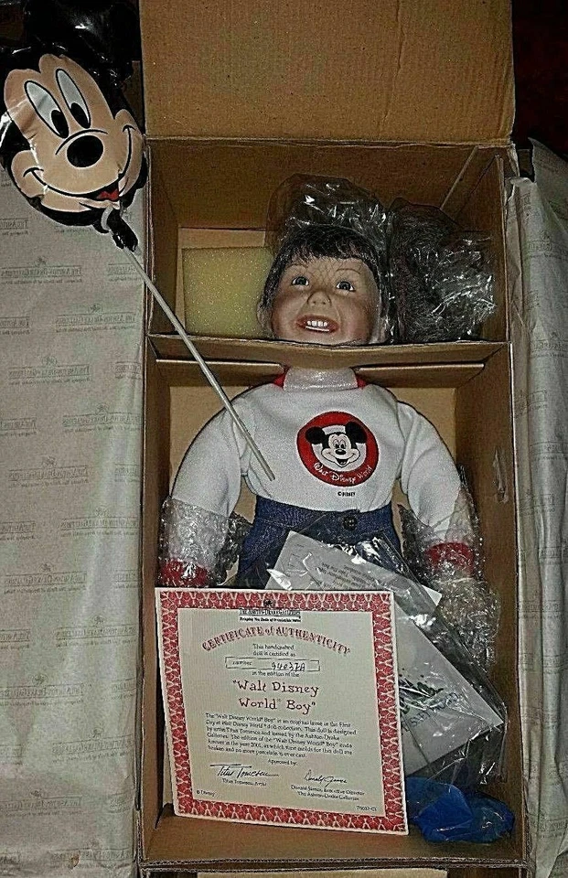 Walt Disney World NUEVO Niño Muñeca de Porcelana Mickey Mouse #9403FA Ashton Drake Foto 1 de 4
