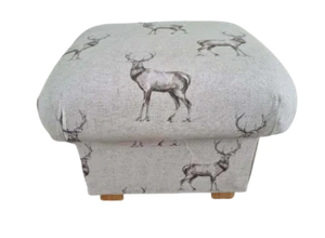 Storage Footstool Glencoe Stag Pouffe Footstall Natural Beige Deers Animals New - Picture 1 of 24