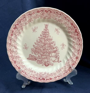 Queen's "Seasons Greetings" 10" Speiseteller rot viktorianisch Weihnachtsbaum PINK - Bild 1 von 3