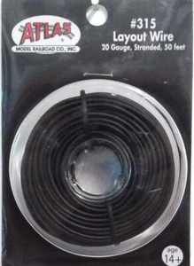 All Scale Atlas 315 Black Layout Wire 50' - Picture 1 of 1
