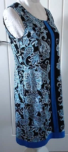 Lands' End blue paisley dress Size 12 - Picture 1 of 5