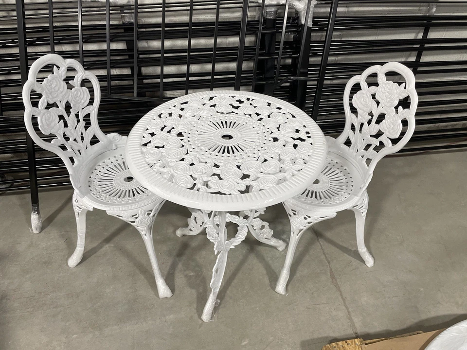 3 Piece Bistro Patio Set- Sandblasted and Powder coated Appliance White  - Image 1 of 1