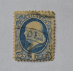 1870s US Stamp U S A Benjamin Franklin 1C Blue Possibly a Reprint? - Picture 1 of 6