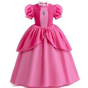 Super Mario Prinzessin Peach Kleider Mädchen Prinzessin Kostüm Cosplay Kleid - Bild 1 von 10