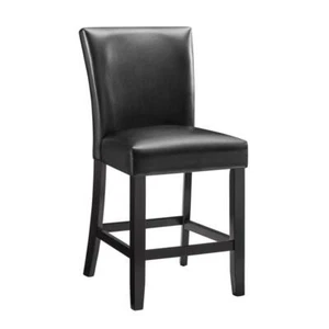 Steve Silver Carrara Black Faux Leather Counter Chair (Set of 2) - Picture 1 of 7