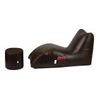 New Bean Bag Cover Lounger With Footrest Cover Without Beans Faux Leather Brown