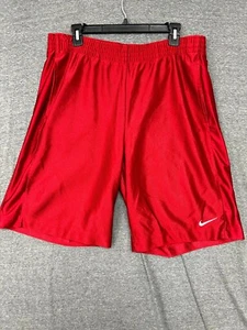 Nike Basketball Shorts Men's Large Red Stretch Solo Swoosh Elastic Waist Pull-On - Picture 1 of 7
