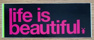 RARE Dutch Bros. Life is Beautiful Black/Hot Pink Windmill Sticker Decal - Picture 1 of 4