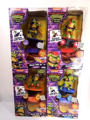 Набор из 4 фигурок радиоуправляемого скейтборда Teenage Mutant Ninja Turtles Half Pipe TMNT - Изображение 1 из 4