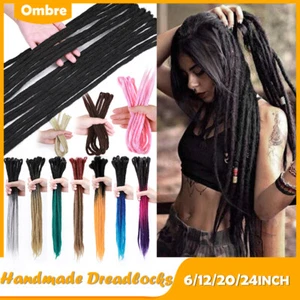 Real Human Hair Handmade Dreadlocks Extensions Crochet Braiding Hair Dreads Locs - Picture 1 of 54