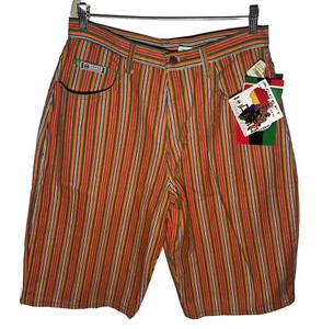 Cross Colours Shorts Hip Hop Colorful Denim Size 34 Deadstock Skater 90s Vintage - Picture 1 of 10