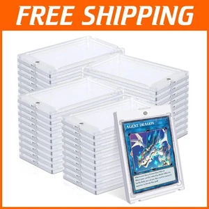 10-Pack 35pt Magnetic Holders for Trading Cards - Clear Acrylic Protectors - Picture 1 of 9
