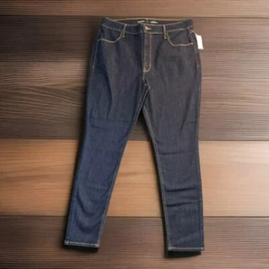 NEW OLD NAVY SUPER SKINNY HIGH RISE JEANS DARK BLUE SIZE 16 - Picture 1 of 4