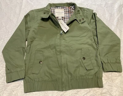 JANIE & JACK Size 5-6 Kids Boys Light Weight Army Green Jacket NEW - Image 1 of 4