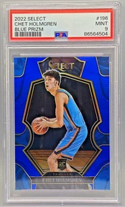 Chet Holmgren Rookie 2022-23 Select #196 Premier Level Blue Prizm RC PSA 9 Mint - Picture 1 of 2