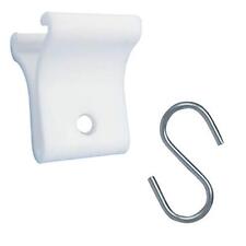 White Grid Clips and S-Hooks - 24 Pc Kit - 12 Clips, 12 Hooks - Classroom Cei...