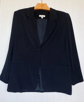 Amanda Smith Woman 18W Black Blazer Jacket Suit Single Button - Image 1 of 4