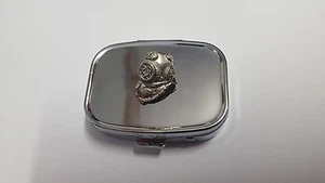 Taucherhelm PP-U01 Englisch Zinn Emblem Rechteckig Metall Reise Pillendose - Bild 1 von 1
