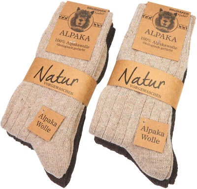BRUBAKER 4 Pairs Alpaca Wool Socks - Fine Knit Socks for Women and Men - Image 1 of 4
