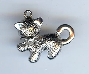 VINTAGE MAVO STERLINGSILBER KÄTZCHEN KATZE CHARM - Bild 1 von 2