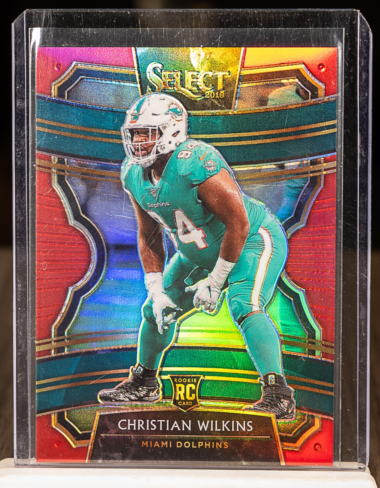 Christian Wilkins 2019 Panini Select Concourse Red Prizm Rookie RC 55/99