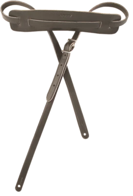 Gretsch Deluxe alça de couro vintage com ombreira, preta, 9220664006 - Imagem 1 de 3