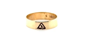 Scottish Rite 14th Degree Masonic Band 10k Yellow Gold Size 11 - Picture 1 of 4