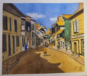 Painting of Honfleur street after Monet - Picture 1 of 1