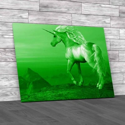 Unicorn Bluff Green Canvas Print Large Picture Wall Art - Image 1 of 4