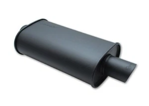 Vibrant Perf. 2.50" I.D. & Tip O.D. 3" StreetPower Flat Black Oval Muffler 1146 - Picture 1 of 4